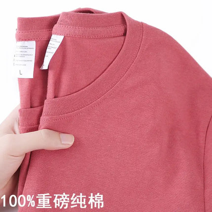 100% Cotton T-shirt Men Women Solid Color O-Neck Short Sleeve Top Summer Korean Loose Half Sleeve T-shirt Unisex M-4XL
