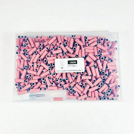 500PCS 3MM Small Mini Nail Sanding Bands With 1PC Spring Mandrel For Nail Drill #180 Grit Nail Sanding Band Bulk For Salons Manicure