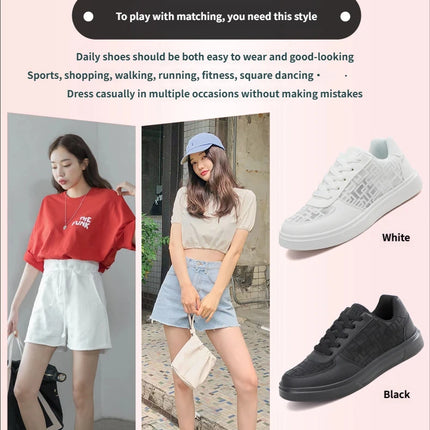 Casual Ell Toe Sneakers Low Top Spor Flats Trendy Versatile Student Leisure Rubber Outsole Summer Breathable Jogging Shoes
