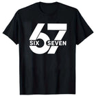 T-shirt estiva da uomo a maniche corte “67” con motivo stampato in stile unisex adatta per feste in casa come regalo