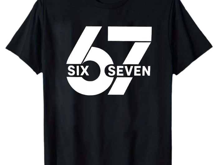 Men's Summer Short Sleeve T-shirt "67" with printed pattern in unisex style suitable for home parties as a gift