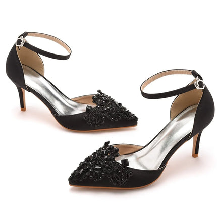 Sandali con tacco alto a punta décolleté da donna scarpe con scollo a barchetta firmate scarpe da sposa da donna scarpe da sera con tacco blu navy