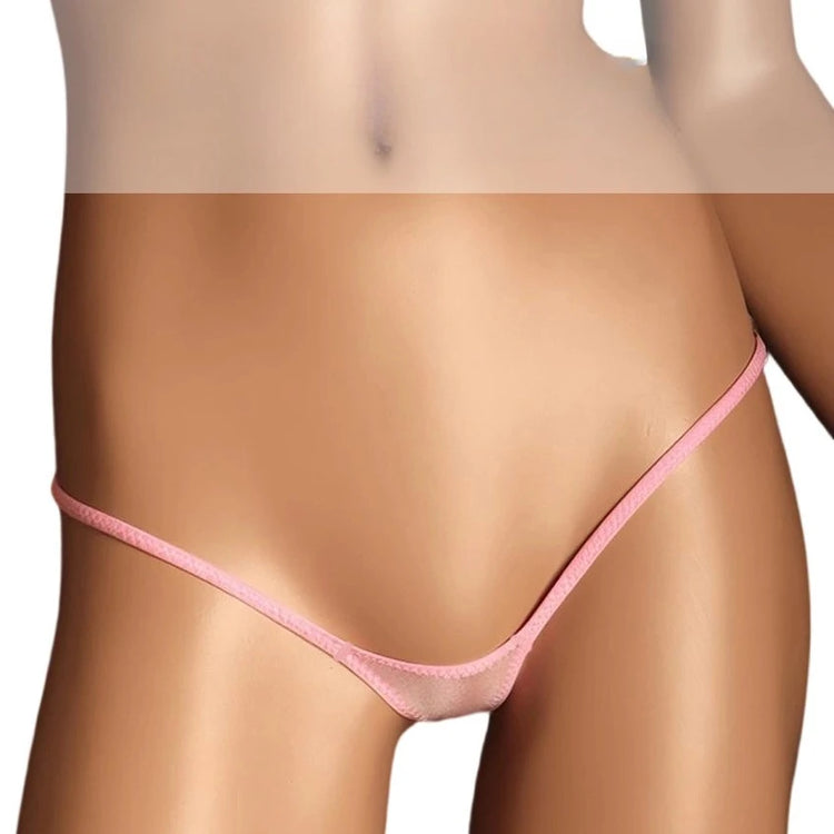 Women's Thin Ice Silk High Elastic Thong Mini Low-rise Sexy Sheer Single Layer Underwear
