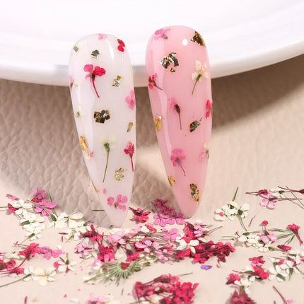 3D Mix Colors Flower Nail Art Sticker Resin - Summer Natural Minced Flowers Decal for Nails Art Accessories&Applique DIY Craft