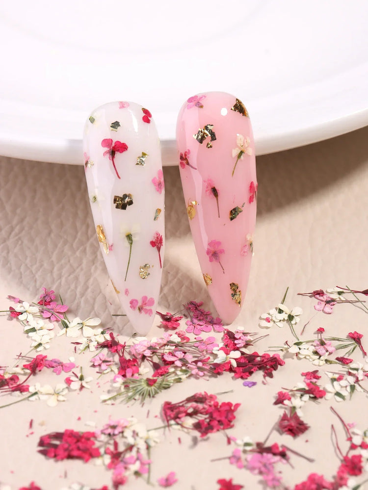 3D Mix Colors Flower Nail Art Sticker Resin - Summer Natural Minced Flowers Decal for Nails Art Accessories&Applique DIY Craft