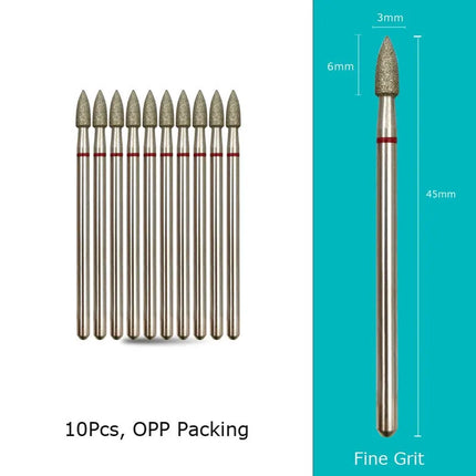 HYTOOS Cone Diamond Cuticle Bit Manicure Drills Nails Accessories Tools