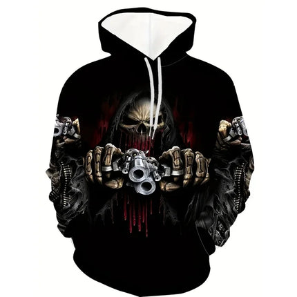 Autumn Skull and Rose 3D Print Hoodies Men Women Fashion Casual Sweatshirts Oversized Hoodie Pullovers Tracksuit Clothing
