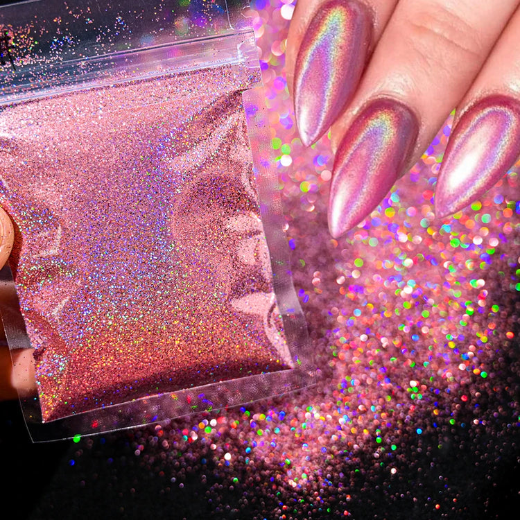 10g/Bag Glitter Snow White Nail Art Sugar Powder Sweater Laser Shiny Decoration Chrome Powder Woolen Candy Effect Nails 2027
