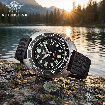 ADDIESDIVE Luxury Men's Automatic Watch Ceramic Bezel Sapphire Glass 200m Waterproof Ultra Bright Blue Luminous Diving Watch