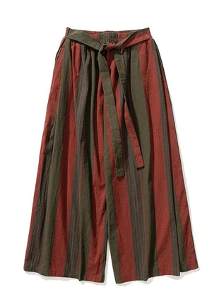 Pantaloni da uomo a gamba larga a righe in cotone e lino pantaloni a gamba larga uomo retrò stile cinese maschile casual vendite calde Nepal veste pantaloni da jogging