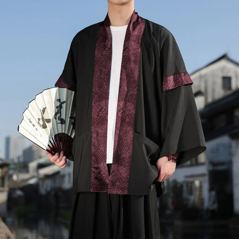 Camicia Samurai Giapponese per Uomo, Stile Sumo, Casual Oversize, Kimono Tradizionale con Stampa Vintage