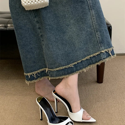 Hlieny 2026 Summer Fashion Stiletto Heels Women's Pointed Slippers Banquet Dress Sandals Party Wedding Mule Presentations Game Manufacturers Shoes