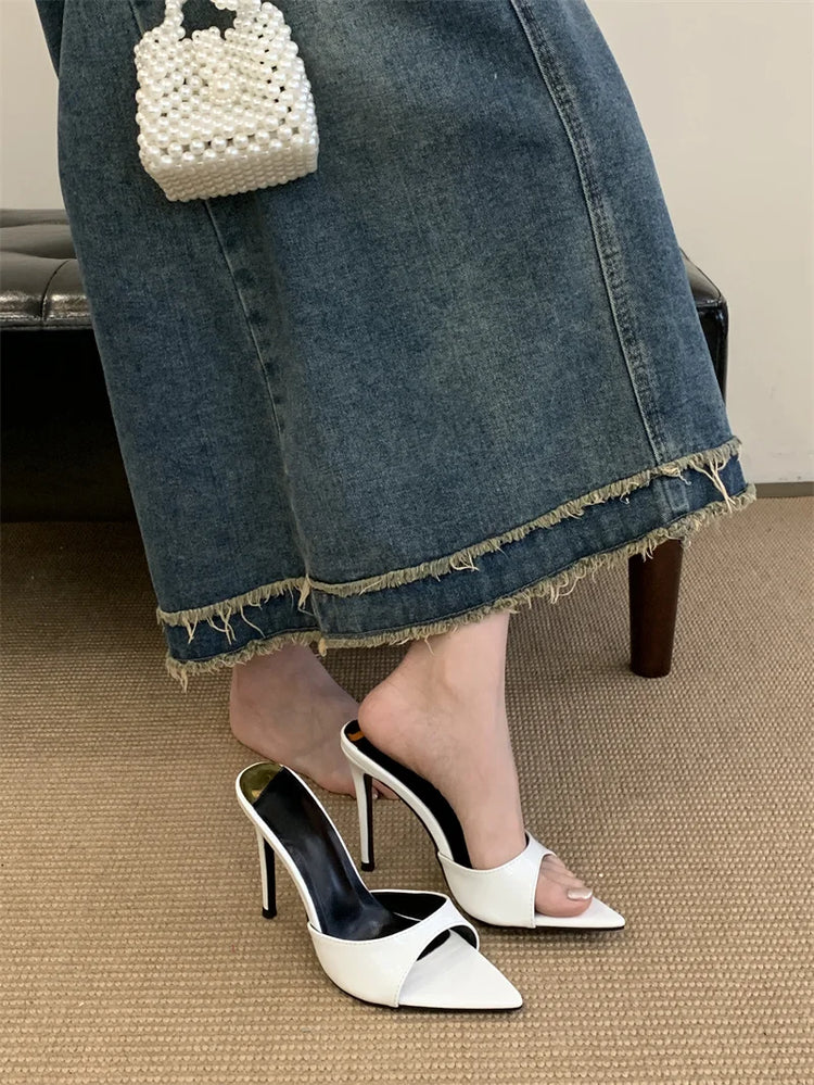 Hlieny 2026 Moda estiva Tacchi a spillo Donna Pantofole a punta Banchetto Abito Sandali Festa Matrimonio Mulo Presentazioni aziende produttrici giochi Scarpe