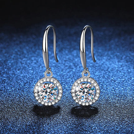 New 925 Sterling Silver Earrings Moissanite for Women Exquisite Luxury Wedding Engagement Jewelry Fashion Gift High Quality PlatiNum