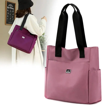 High Quality Large Capacity Handbag Tote Bags Lightweight Waterproof Nylon Shoulder Bag For Work School And Travel Shoulder Bags PlatiNum