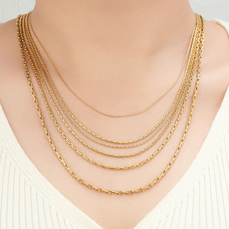 0.6/0.8/1/1.2/1.8/2.3mm di larghezza in acciaio inossidabile piccola catena sottile collana color oro per le donne ragazza chocker gioielli di moda regalo PlatiNum