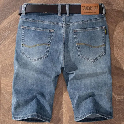 2025 Estate Marca Stretch Sottile Bermuda Masculina Cotone Denim Jeans Jorts Uomo Al Ginocchio Morbido Ropa Hombre Pantaloncini