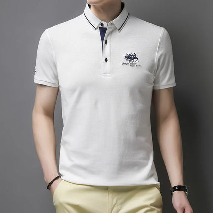 Men's Embroidered Short Sleeve Polo Shirt Casual Fashion Comfortable Summer Top