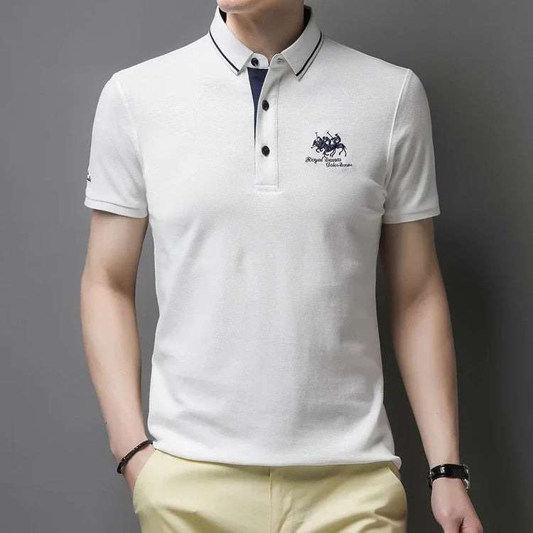 Camicia POLO a maniche corte moda casual ricamata da uomo Top comodo estivo