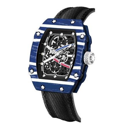 Nuovo Orologio al Quarzo Trendy Ultra-Sottile a Forma di Botte di Vino con Cinturino in Nylon, Elegante e alla Moda platinumshop