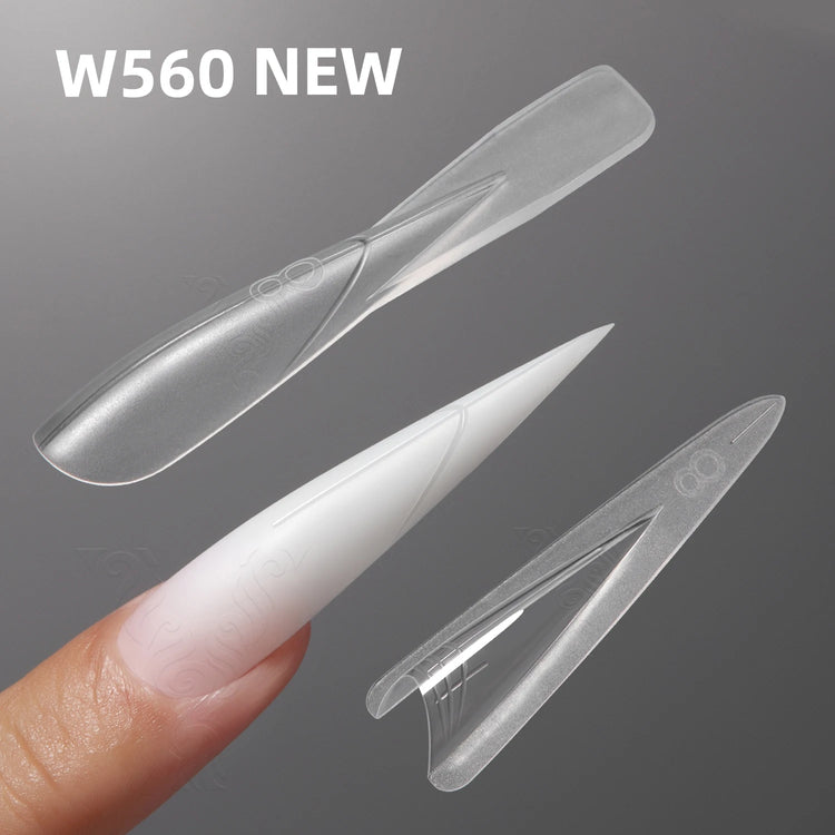 Original YOKEFELLOW Sandwich Dual Nail Form Short Stiletto Nail Extension Form 240pcs Top Form Bottom Form For Quick Nail Extensions IM222