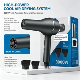 Constant Temperature Blow Dryer 3000W Professional Type With Dual Nozzles For Salon Stable Healthy Hair Drying