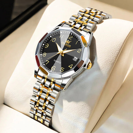 OLEVS 9931 Elegante Orologio da Donna di Lusso, Marca Originale, Movimento al Quarzo, Impermeabile, in Acciaio Inossidabile, Luminoso con Data platinumshop