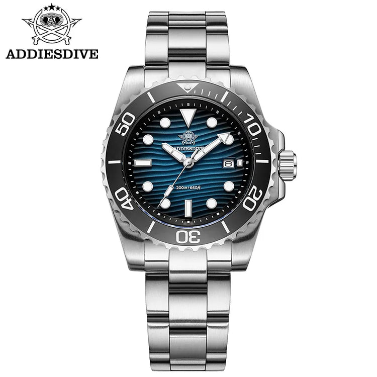 ADDIESDIVE Luxury Men's Quartz Watch Japan 2115 Stainless Steel Diving Luminous Watches 200m Waterproof High-End Wristwatch New