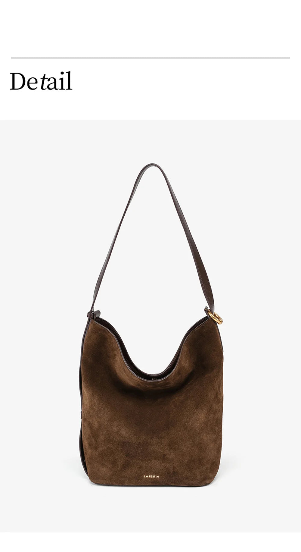 LA FESTIN Original Brand Suede Bag Designer Luxury Bag Bucket Bag Shoulder Crossbody Bag Handbag Women Autumn and Winter Bags