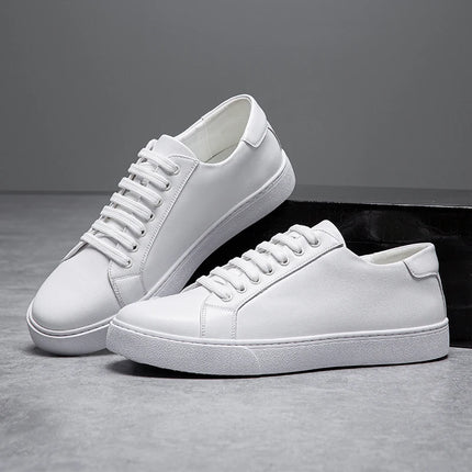 New Men Casual Sports Vulcanized Shoes Comfortable Fashionable Flat Heeled Leather Shoes Outdoor Driving Travel Brand Shoes Men