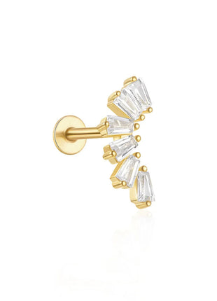 Orecchini con polsini piatti filettati con nappa tempestata di diamanti di nuovo stile, accessori per orecchie in stile europeo e americano. platinumshop