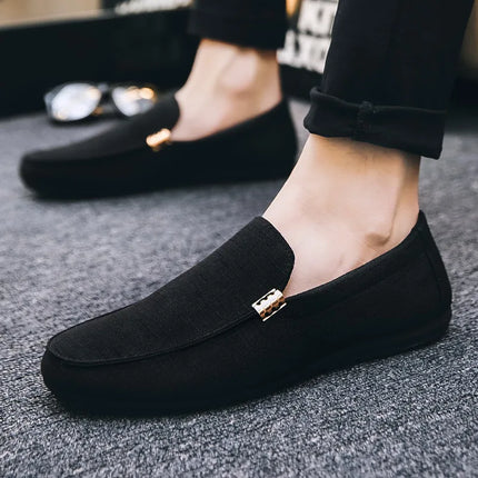 Scarpe casual da uomo in tela slip on mocassini alla moda per uomo abito di lusso scarpe da guida appartamenti formali per feste di matrimonio taglie forti