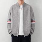 High Quality Fashion Knitted Jacket Men New color blocked striped designer brand casual sweater cardigan autumn warm thick coat