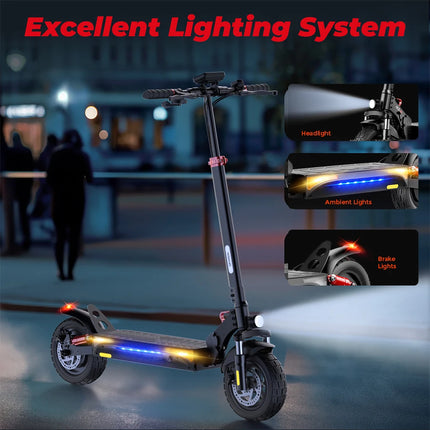 Monopattino Elettrico iX3 1000W 40km/h per Adulti, Pneumatici Fuoristrada da 10 Pollici, Batteria 48V10Ah, Autonomia 30-40km, Monopattini Pieghevoli con APP
