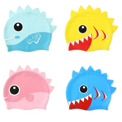 Modello squalo balena proteggi le orecchie per capelli lunghi modello cartone animato dinosauro cappello da nuoto cuffia da nuoto cappello elastico cappello da piscina