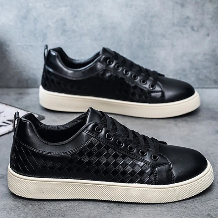 New Spring Autumn Low Cut Men's Board Shoes Fashion Lightweight Plaid Men's Casual Single Shoes