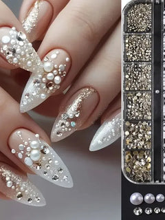 Ocean Starfish Shell Nail Charms Golden Silver Metal Nail Art Decoration 3D Nail Rivet Metallic Slice DIY Manicure Nail PartsY2K