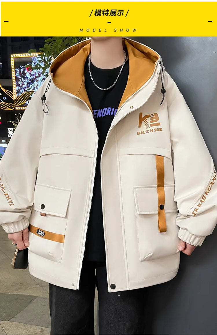 High Quality Men's Casual Hooded Jackets 2026 Spring Autumn Outdoor Coat Youth Streetwear Plus Size M-4XL Top Windproof Clothing