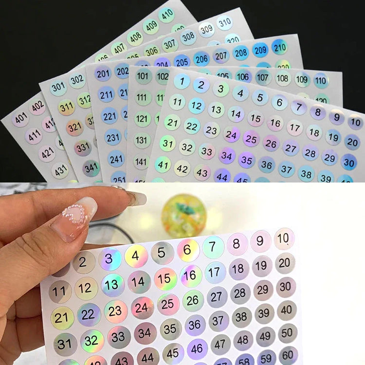 1 500 Number Stickers Self Adhesive Labels for Nail Art Storage Organizing DIY Craft Marking Manicure Tool Kit 2027