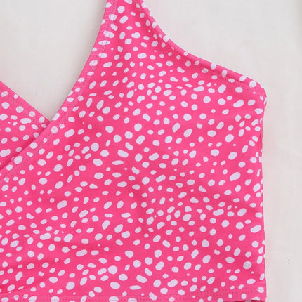 Costume da bagno bikini da donna verde a pois a vita alta brasiliano push-up con lacci e bendaggio, nuovo modello 2026, per la spiaggia PlatiNum