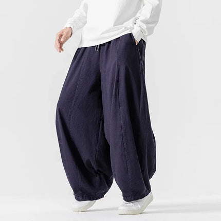 Pantaloni casual da uomo autunno stili giapponesi pantaloni lanterna da uomo caldi vintage larghi pantaloni da uomo oversize moda streetwear