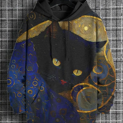 2026 Men's Hoodies Funny Cat Dinosaur UFO Art 3D Printed Cartoon Sweatshirt Men Women Tracksuit Oversized Casual Street Y2k Coat