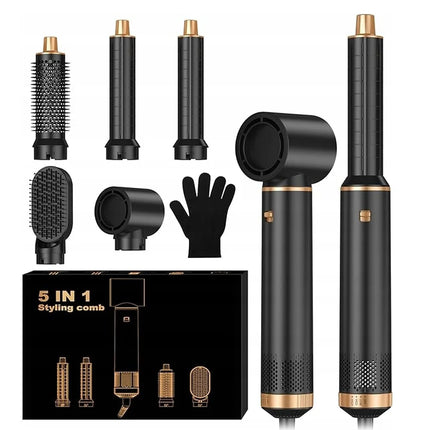 1000W Hair Dryer 5 in 1 Electric Comb Negative Ion Straightener Comb Curling Iron Detachable Multifunctional Heating Brush Hair Dryer
