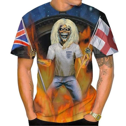 Custom T-shirt Nostalgic Fashion 3D Printed Heavy Metal Music Devil Cool Summer Fashion