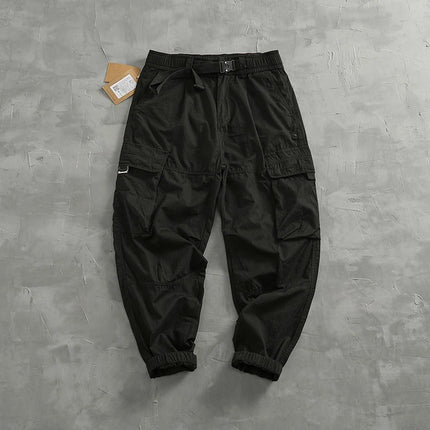Men's corset casual pants loose 3D vertical cut retro military style outdoor scratch resistant multi-pocket cargo pants