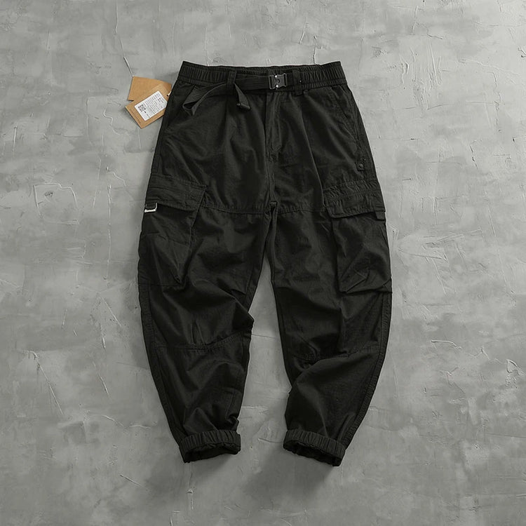 Men's corset casual pants loose 3D vertical cut retro military style outdoor scratch resistant multi-pocket cargo pants