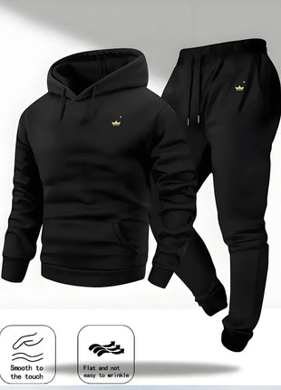 2025 Crown Logo Printed Autumn/Winter Fashion New Hooded Sportswear Outdoor Fashion Versatile Casual Sportswear and Pants PlatiNum