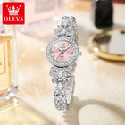 OLEVS 5887 Orologi da donna Elegante orologio al quarzo originale Orologi luminosi impermeabili per regalo donna Cinturino con diamanti Reloj Mujer platinumshop
