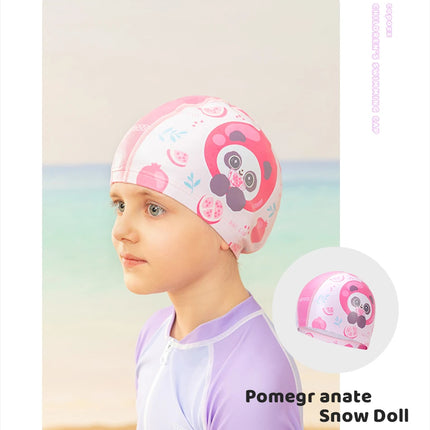COPOZZ Cuffia da nuoto per bambini in cartone animato Bambini PU Protezione per le orecchie impermeabile Cappello da nuoto Cappelli da bagno elastici Cuffie da piscina per ragazzi Ragazza