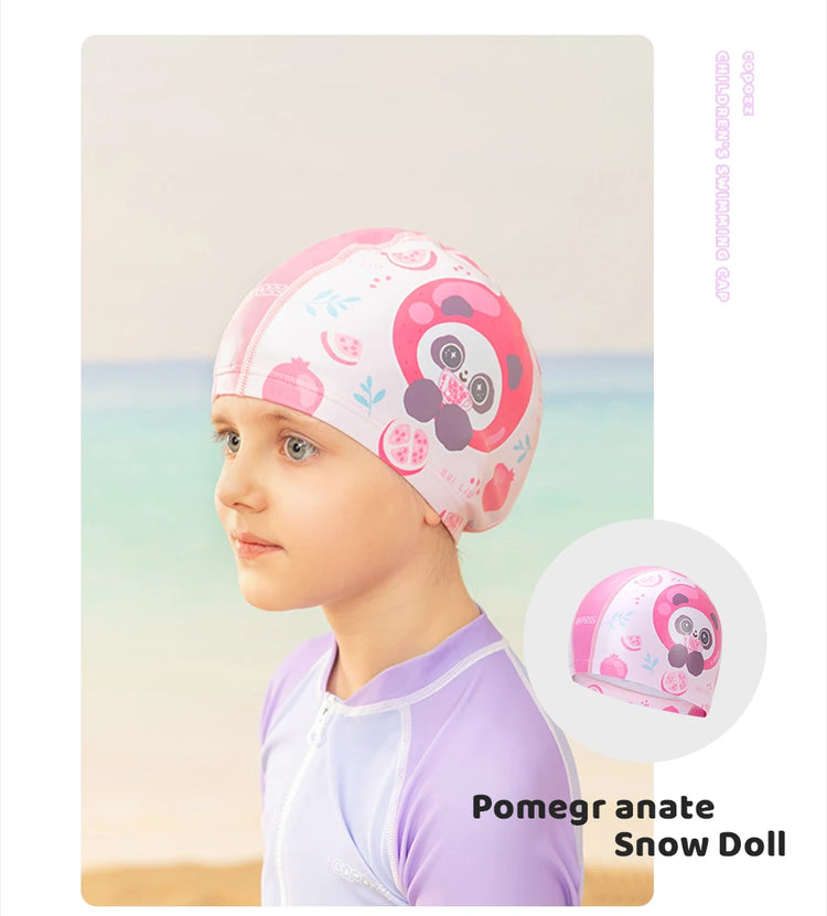 COPOZZ Cuffia da nuoto per bambini in cartone animato Bambini PU Protezione per le orecchie impermeabile Cappello da nuoto Cappelli da bagno elastici Cuffie da piscina per ragazzi Ragazza